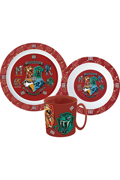 Harry Potter School Shields Set de masă, set micro din plastic cu cană 350 ml