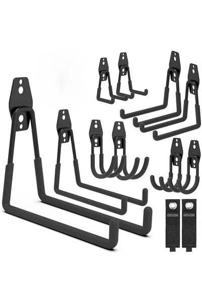 ALMEKAQUZ 10 Pack Heavy Duty Garage Wall Hooks, Utility J Hooks for Hanging L...