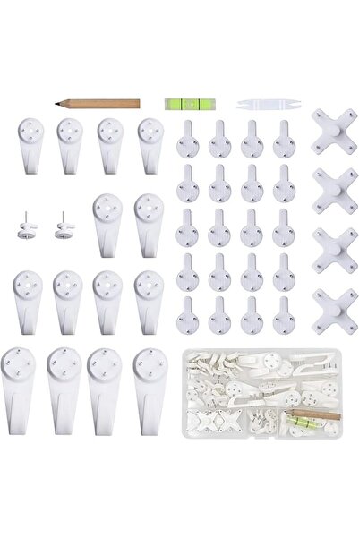 Yelajoy 43Pcs Invisible Nail Screws Wall Hooks, No Trace Picture Hangers Trac...