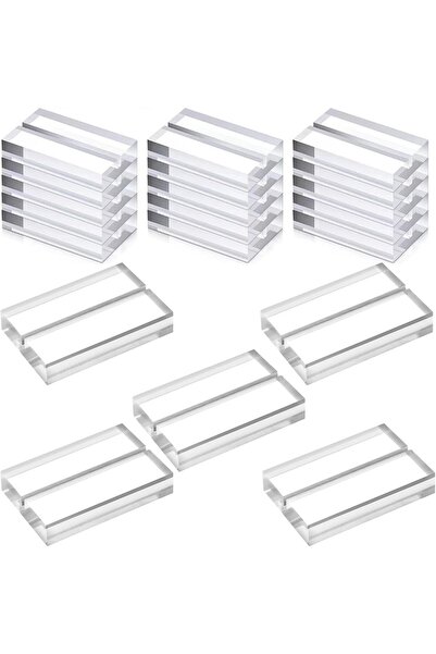 Rassam Al Khaleej 20-Piece Clear Acrylic Place Card Holders with Slot, Elegan...