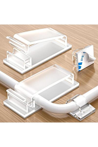 KASTWAVE 70 Pcs Self Adhesive Cable Clips Set, 50 Small + 20 Large Transparen...