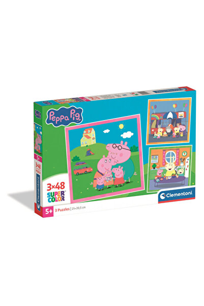 Javoli Purcelușa Peppa Family Puzzle Clementoni de 3x48 de piese