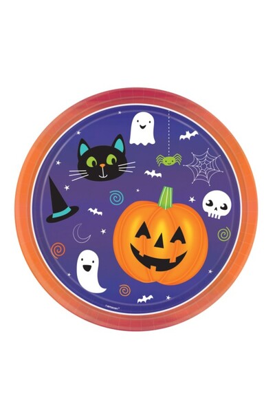 Halloween Friends farfurie de hârtie 8 buc 23 cm