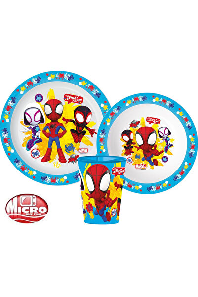 Javoli Omul Păianjen Spidey Team set de masă, set micro plastic, cu pahar 260 ml