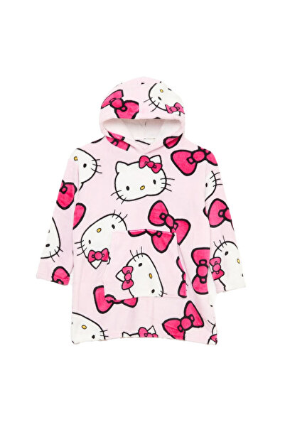 Hello Kitty Bow pătură polară din pluș cu glugă, poncho 7-14 ani