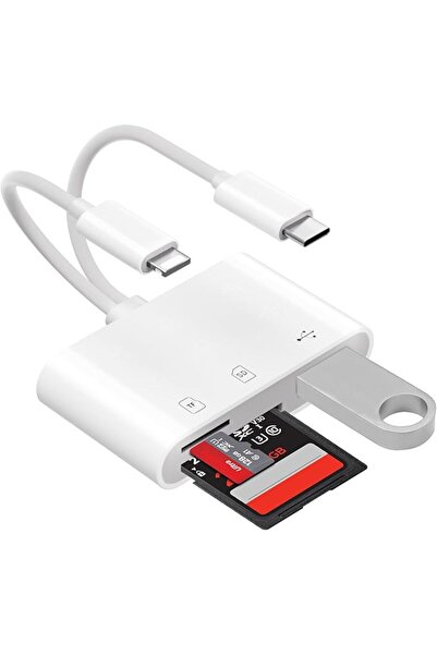 GENERAL قارئ بطاقة SD للايفون، قارئ بطاقة مايكرو SD بمنفذ USB-C 3 في 2، قارئ ...