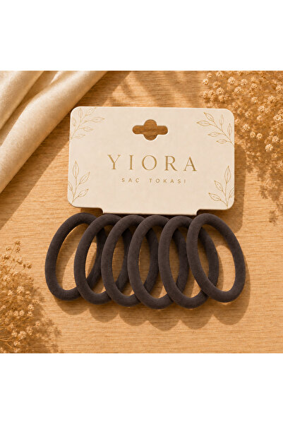 yiora Set of 6 Soft Hair Elastics – Strong Hold That Doesn'T Leave Marks, Bre...