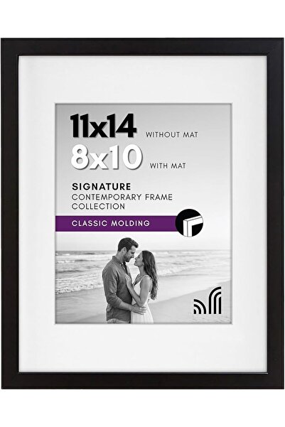Americanflat 11x14 Black Picture Frame with Shatter-Resistant Glass - Display...