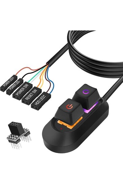 Tazweeq Desktop Computer Power Switch Power Supply Cable, PC Power Button Ext...