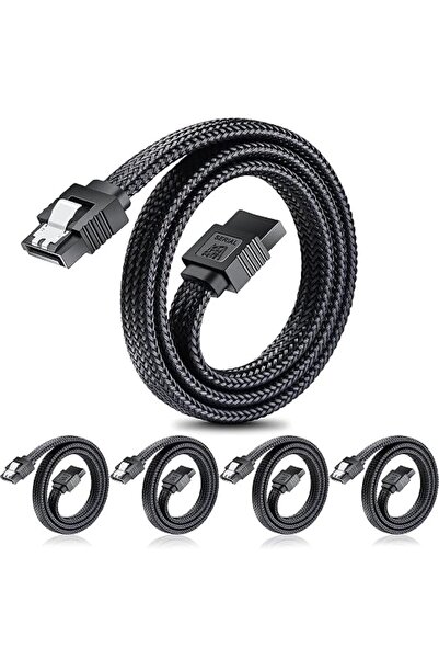 AZONEE SATA III Cable, 6Gbps Straight HDD SDD Data Cable, 3.0 Nylon Braided W...