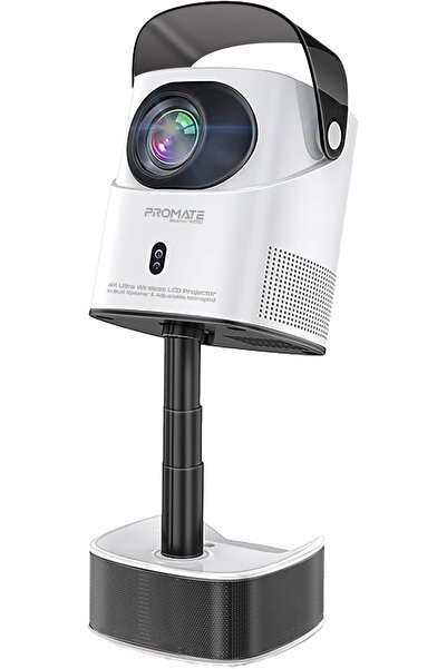 Promate جهاز عرض بدقة 4K فائقة الوضوح بتقنية LCD، سطوع 250 ANSI، قابل لتعديل ...