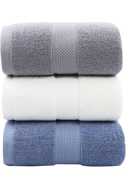KASTWAVE Premium Cotton Bath Hand Towels for Bathroom Combed Cotton Hand Towe...