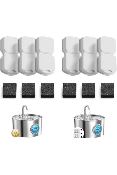 GIOTOHUN Cat Fountain 12 Filters: 6 Activated Carbon Filters + 6 Foam Filters...