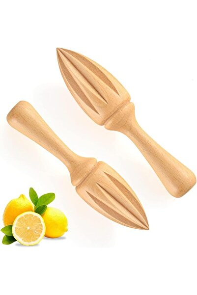 Paporich 2 Pack Wooden Citrus Reamer, Beech Wood Handheld Lemon Juicer, Porta...
