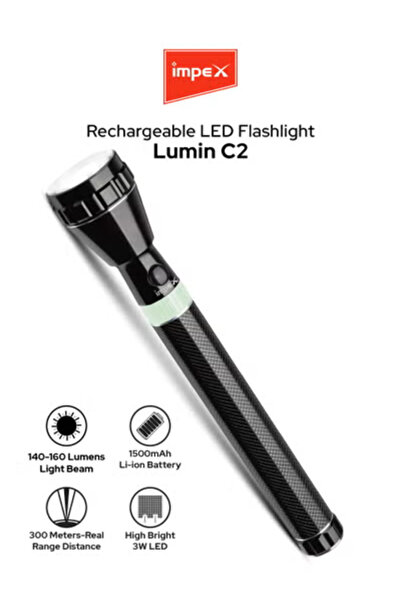 IMPEX LUMIN C2 2SC Rechargeable LED Flash Light 5W 220-240 Lumens 800m Range ...