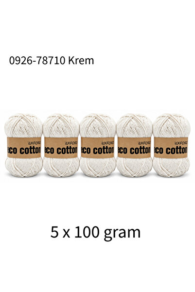 Oxford İplik 5'li Paket Eco Cotton 100gr-200m No:0926-78710 Krem