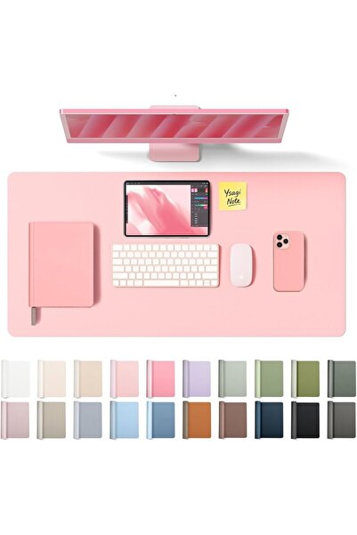 YSAGI Leather Office Desk Mat, Mouse Pad Xxxl, Light Pink, 800x400mm
