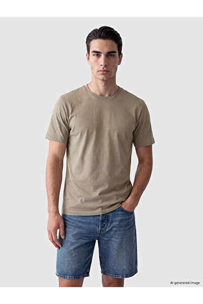 LC Waikiki Khaki Regular Fit Cotton Men's T-Shirt
