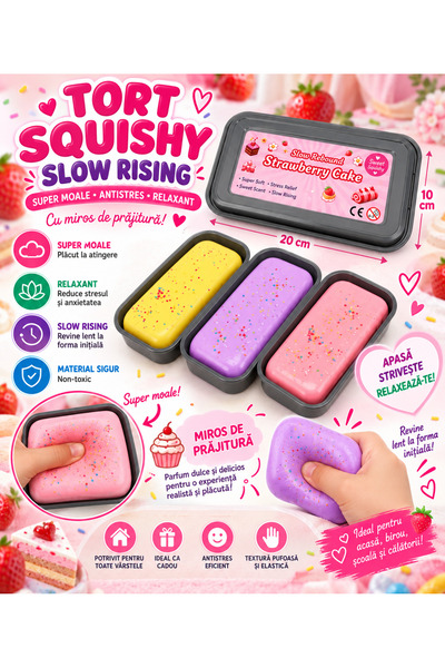 SHOP LIKE A PRO Tort Squishy Antistres Slow Rising, 20 x 10 cm, Super Soft, c...