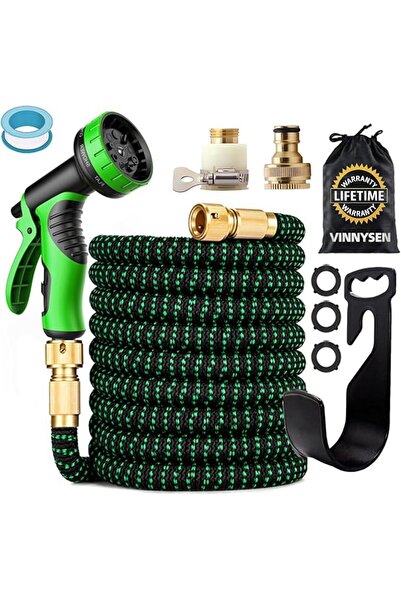 VINNYSEN 75FT Garden Hose Pipes with 10 Modes Water Spray Gun Flexible Expand...