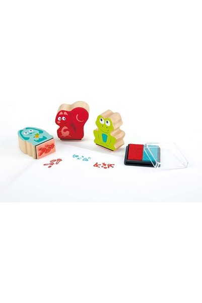 hapeed Hape animal print ink stamp set, cute animal shape stamps, 3y+, multic...