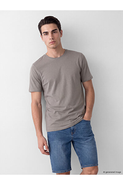 LC Waikiki Gray Regular Fit Cotton Men's T-Shirt