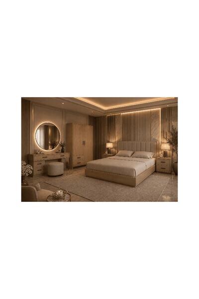 Style طقم غرفة نوم رئيسية من 7 قطع بتصميم خشبي فاخر يجمع بين الأناقة والراحة