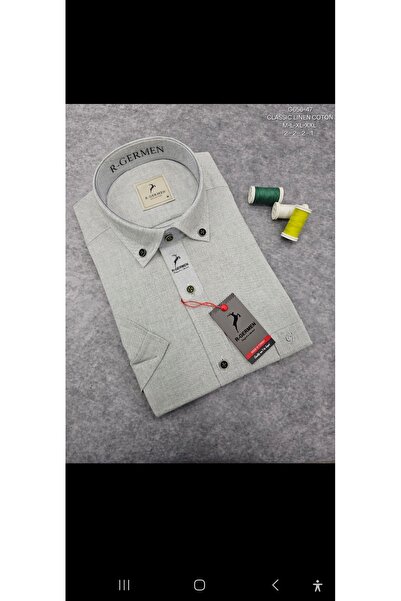 Cinar erkek giyim Men's Shirt Short Sleeve Pocket Linen Large Oversized Size ...