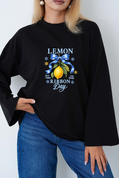 herkesemoda Lemon Printed Long Sleeve Body Suitable for Hijab Wear