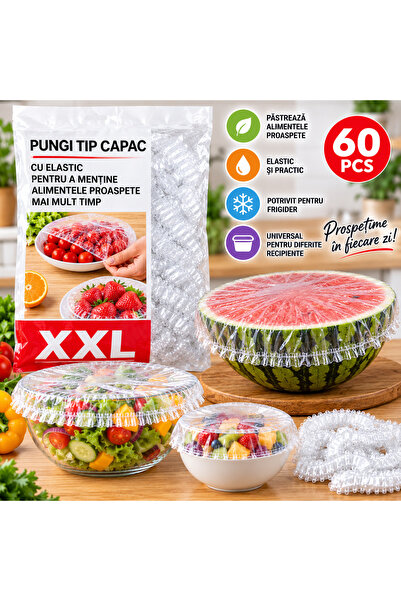 Generic Brand Σετ 60 ελαστικών καλυμμάτων τροφίμων γενικής χρήσης XXL – διαφα...