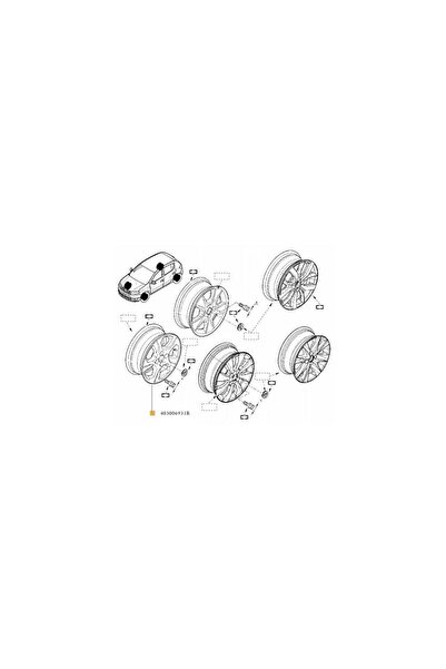 GENERİC 1 JANTA ALIAJ 15'' 6Jx15H2 4x100 ET40 LOGAN II/MCV II/SANDERO II Rena...