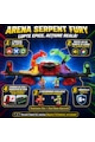 Akedo Beast Strike, Arena Serpent Fury S5, 2 luptatori exclusivi, 3 moduri de lupta, lumini si sunet