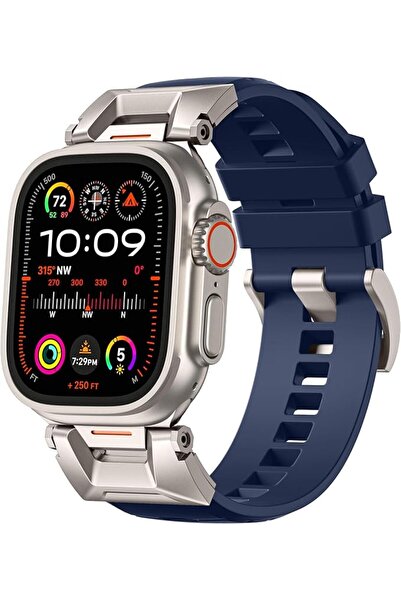 Bandletic حزام R-Steel FKM مصمم لساعة أبل ألترا 2 / ساعة أبل ألترا 49 ملم للر...