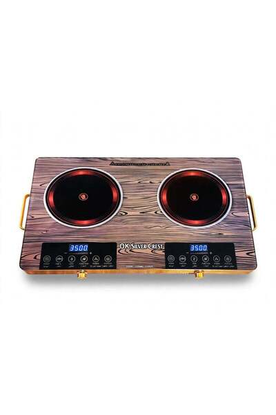 Silver Crest Dual Hot Plate Ceramic Stove kitchen with a stylish dual-zone ce...