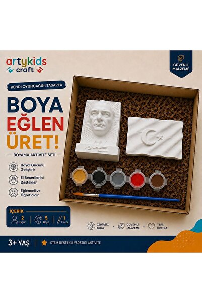 ArtyKids Craft Taş Tozu Boyama Kiti // Ataturk Set 2 // Aile - Çocuk Aktivitesi