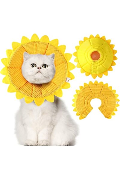 AZONEE Sunflower Cat Recovery Collar, Soft Cat Cone Collar, Cotton Pet Cone, ...