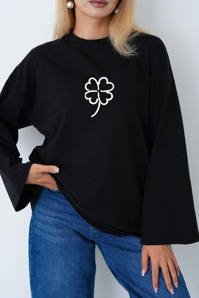 herkesemoda Clover Printed Long Sleeve Body Suitable for Hijab Wear
