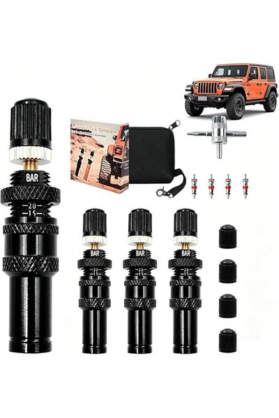 LinJie 4pcs Portable Automatic Auto-Stop Tyre Deflator Valve, 10-30 PSI/0.7-2...