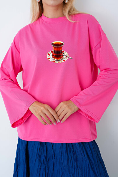 herkesemoda Tea Cup Printed Long Sleeve Body Suit Suitable for Hijab