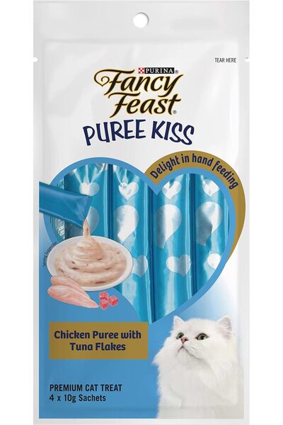 Purina Fancy Feast طعام القطط فانسي فيست بيوري كيس بنكهة الدجاج مع رقائق التو...