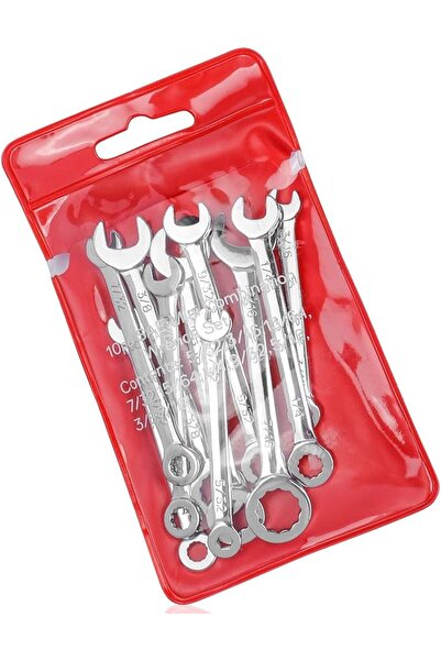 ALMEKAQUZ Mini Wrench Set, 10Pcs Open End Box End Small Wrenches Midget Combi...