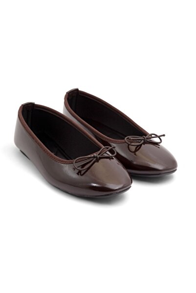 MAYA SHOES Kadın Rahat Günlük Babet Yuvarlak Burun Fiyiyonk Detaylı