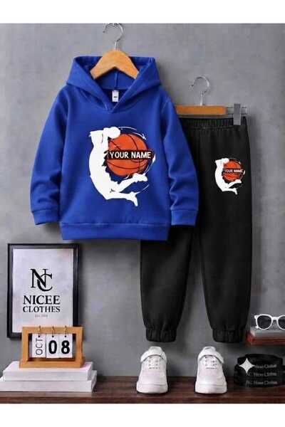 NC Nicee Clothes طقم رياضي للأطفال للجنسين (برتقالي مع طباعة اسمك) للشتاء