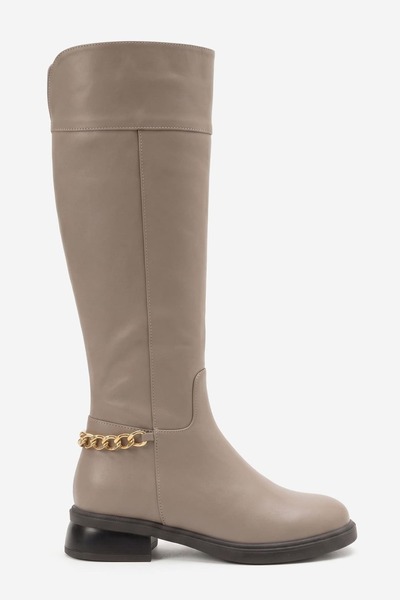 Zeynep Sıradağlı Varville Women's Genuine Leather Boots Mink