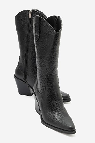 Zeynep Sıradağlı Tarben Women's Genuine Leather Boots Black