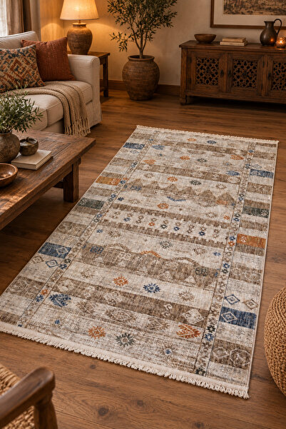 melian Merinos akrilik Vintage Modern Dokuma Salon Oturma Odası Halısı otanti...