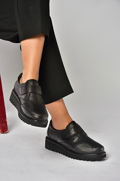 Fox Shoes Z555251003 Μαύρα γνήσια δερμάτινα casual γυναικεία παπούτσια
