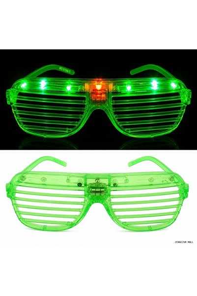 ZERO LAND Zngzrmll Led Lighted Shutter Party Glasses Green Color (123614) Shu...