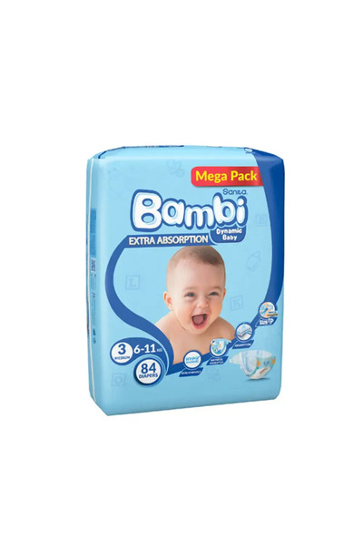 Bambi حزمة حفاضات بامبي رقم 3 84PCS