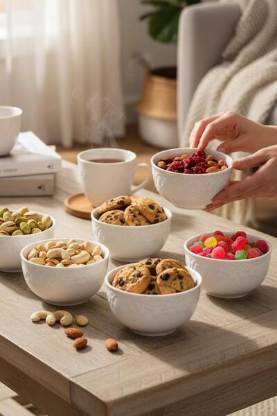 ALBETTO 6-Piece Porcelain Bowl Snack Bowl Sauce Bowl Alya 10*5cm